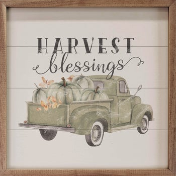 Harvest Blessings Pumpkin Truck White